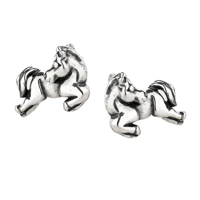 Ohrringe elegantes Pferd im Sprung 925 Silber