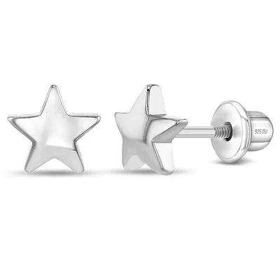 Ohrringe Stern 925 Silber Sicherheitsverschluss 5x5 mm