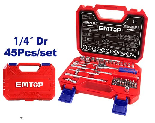 45Pcs 1/4&quot; Socket Set