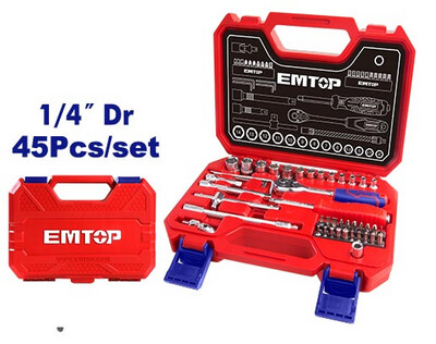 45Pcs 1/4&quot; Socket Set