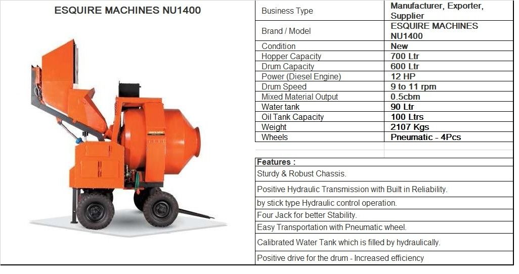 REVERSIBLE CONCRETE MIXER
