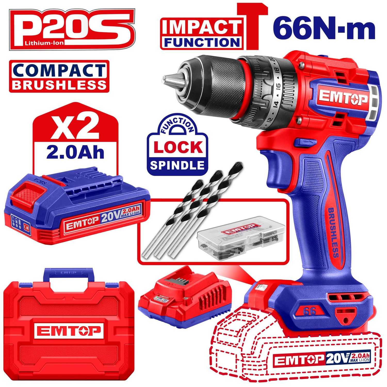 Compact Brushless Cordless Impact Drill