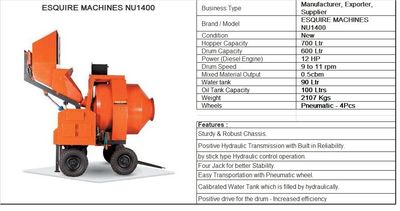 REVERSIBLE CONCRETE MIXER