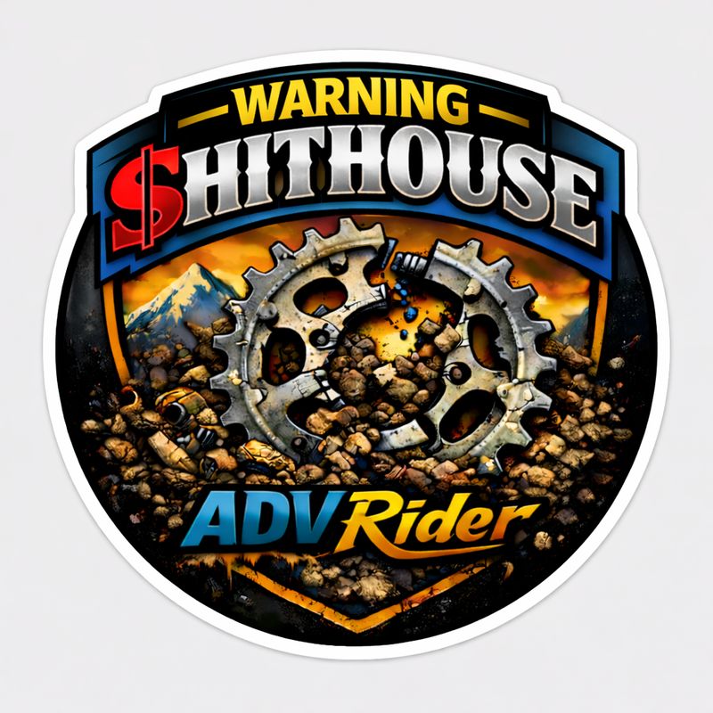​Warning $hithouse ADV Rider Sticker – 75mm