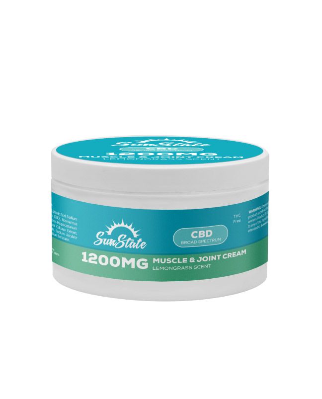 CBD Muscle and Joint Cream Lemongrass 3oz 1200mg -