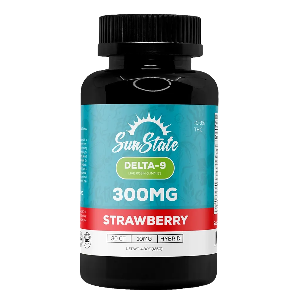 Delta 9 Strawberry Gummies 30ct 300mg