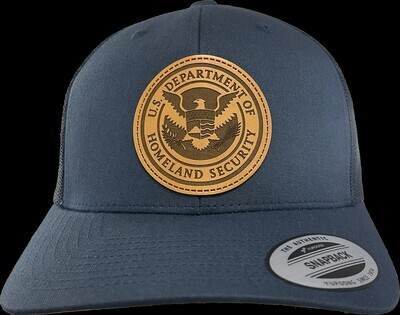 YP NAVY CAP W/LEATHER SEAL