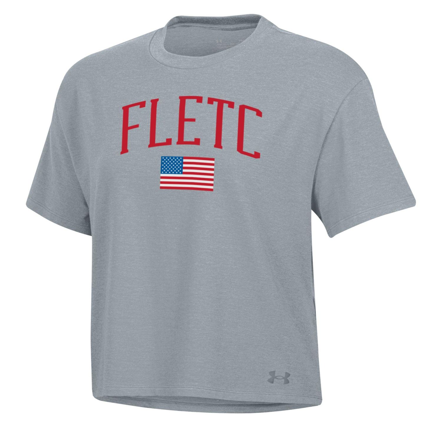 UA WOMENS SS FLAG CROP TEE