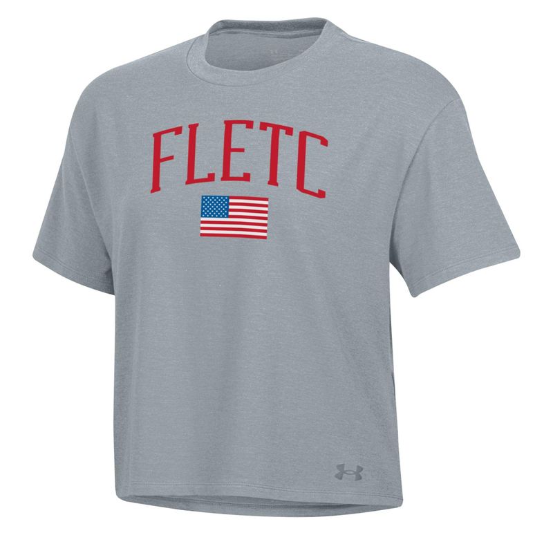UA WOMENS SS FLAG CROP TEE