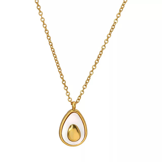 Gold Avocado Fruit Pendant