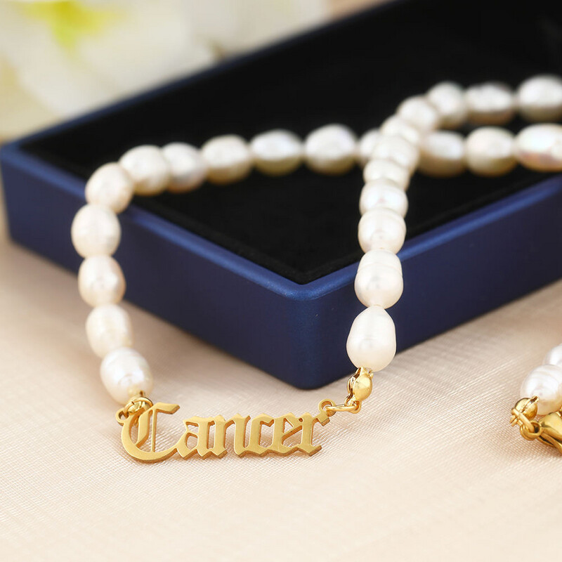 Cancer Zodiac Pearl Necklace