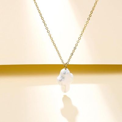 Pearl  Baroque Cross Necklace