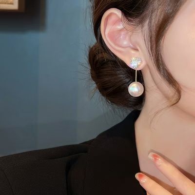 Pearl And Diamond Heart Drop Earrings Pearl And Diamond Heart Drop Earrings