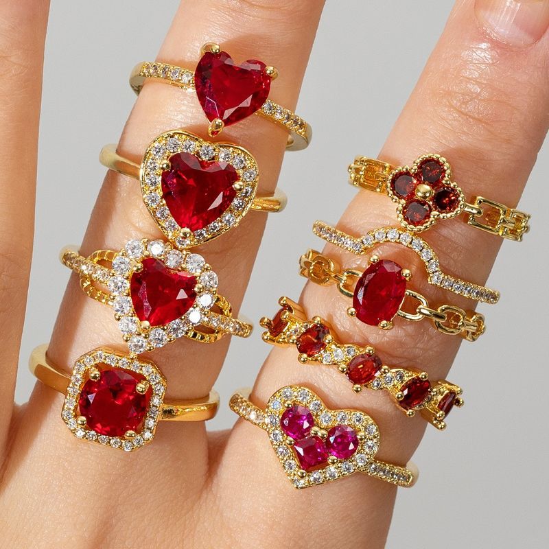Garnet Coloured Stackable Love Rings Garnet Coloured Stackable Love Rings