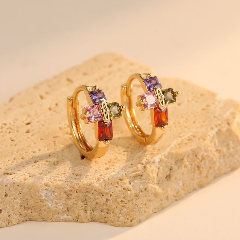 Luxury Zircon Personalized Buckle Earrings Luxury Zircon Personalized Buckle Earrings