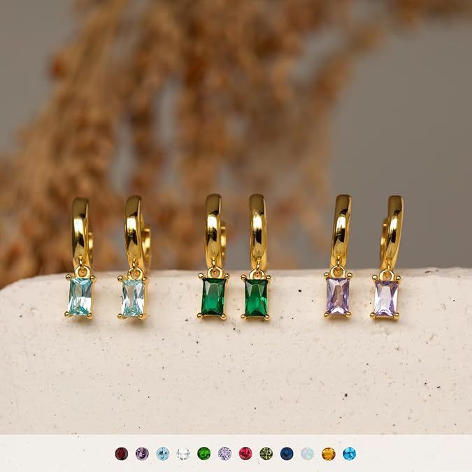 Silver with Gold Overlay Birthstone Earrings Silver with Gold Overlay Birthstone Earrings
