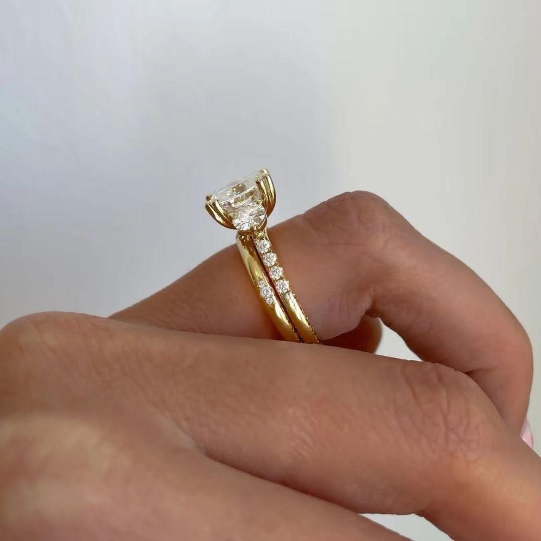 Sterling Silver Gold Overlay     Wedding  Band.