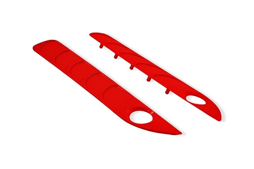 two red elongated plastic gills for front spoiler racer