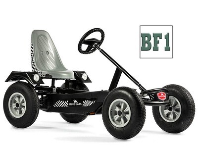 Dino-Cars Sport BF1 (szary) Gokart dziecięcy Dino Cars Sport BF1 z szarym siedzeniem, czarną ramą i szarymi felgami