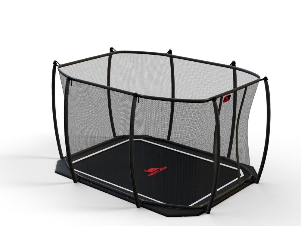 Dino-Cars Trampolino Piano incl. Rete di sicurezza 305x225 nera