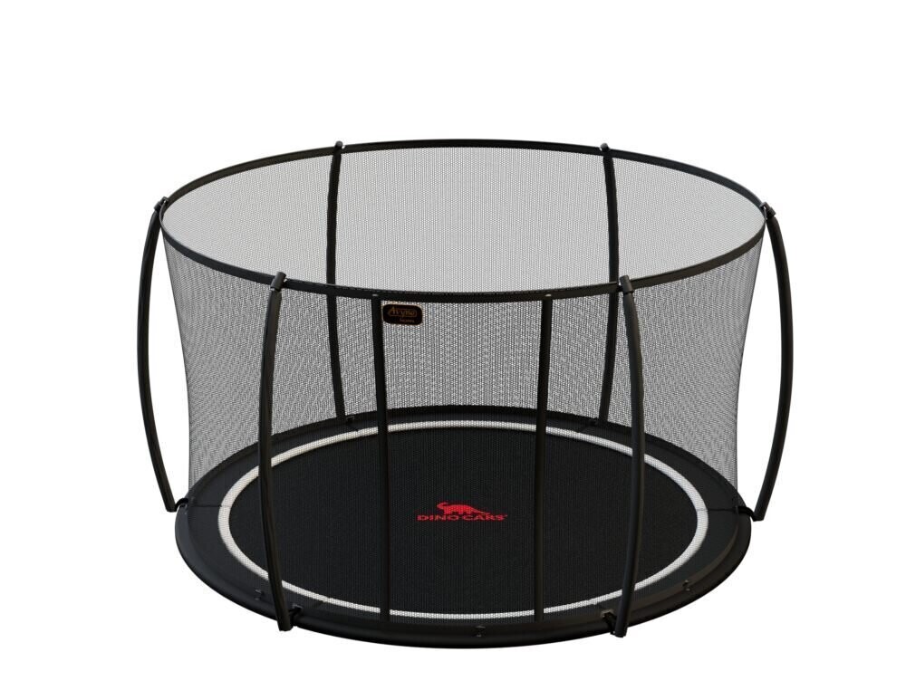Trampolina Dino-Cars Ø 305 cm Flat Level z uchwytem. siatka bezpieczeństwa