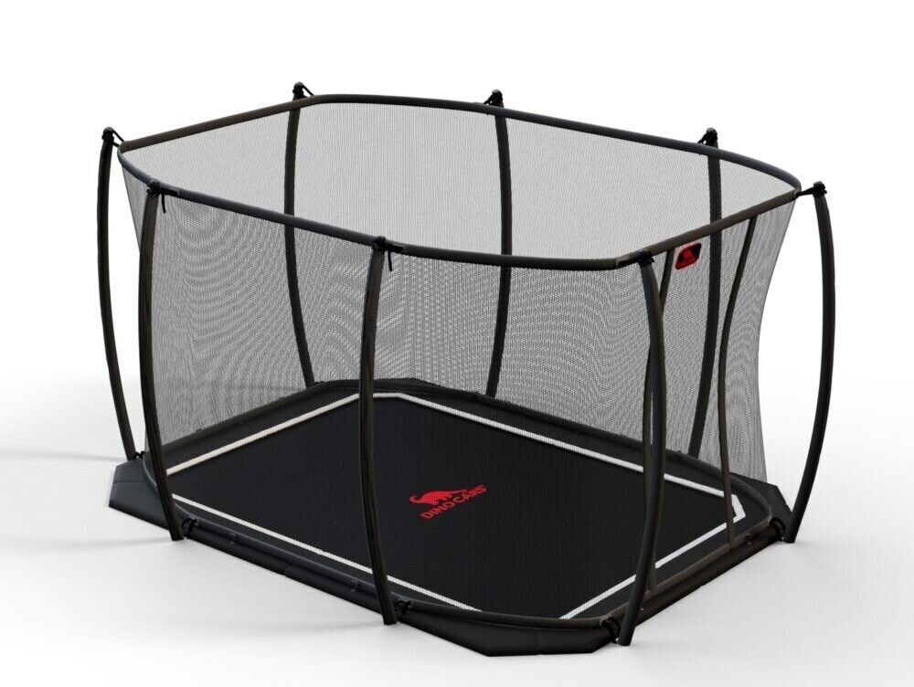 Trampolino Dino-Cars Flat Level inclusa rete di sicurezza 340x240 Nero