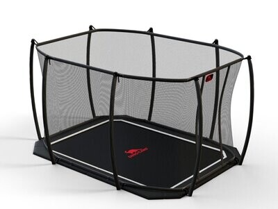 Trampolina Dino-Cars Flat Level z siatką zabezpieczającą 340x240 Czarna Trampolina Dino-Cars Flat Level z siatką zabezpieczającą 340x240 Czarna