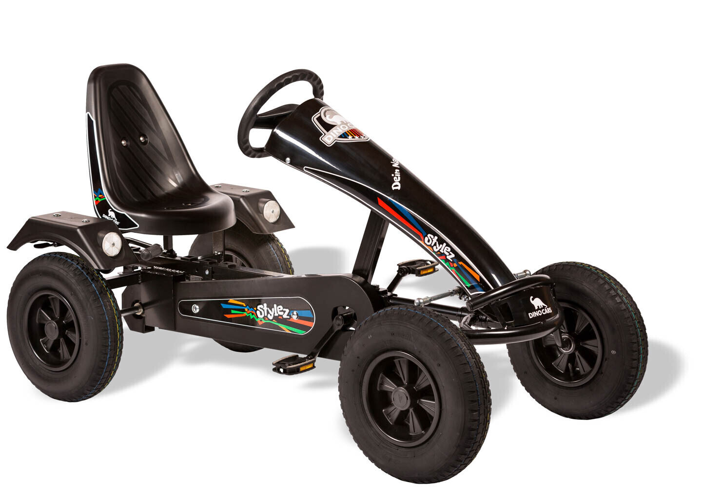 Dino-Cars Stylez - Rama czarna | Przedni spoiler i błotniki czarne | Opony o niskim oporze toczenia | Wolnobieg ZF