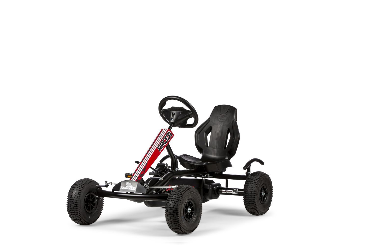 Dino Cars Speedy Racer BF1 Offroad, cadre noir avec autocollants rouges, pneus noirs