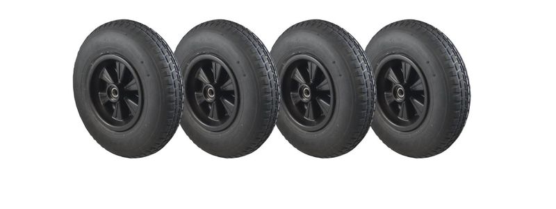 Dino-Cars set of complete wheels, smooth running profile, black, 4 pieces.