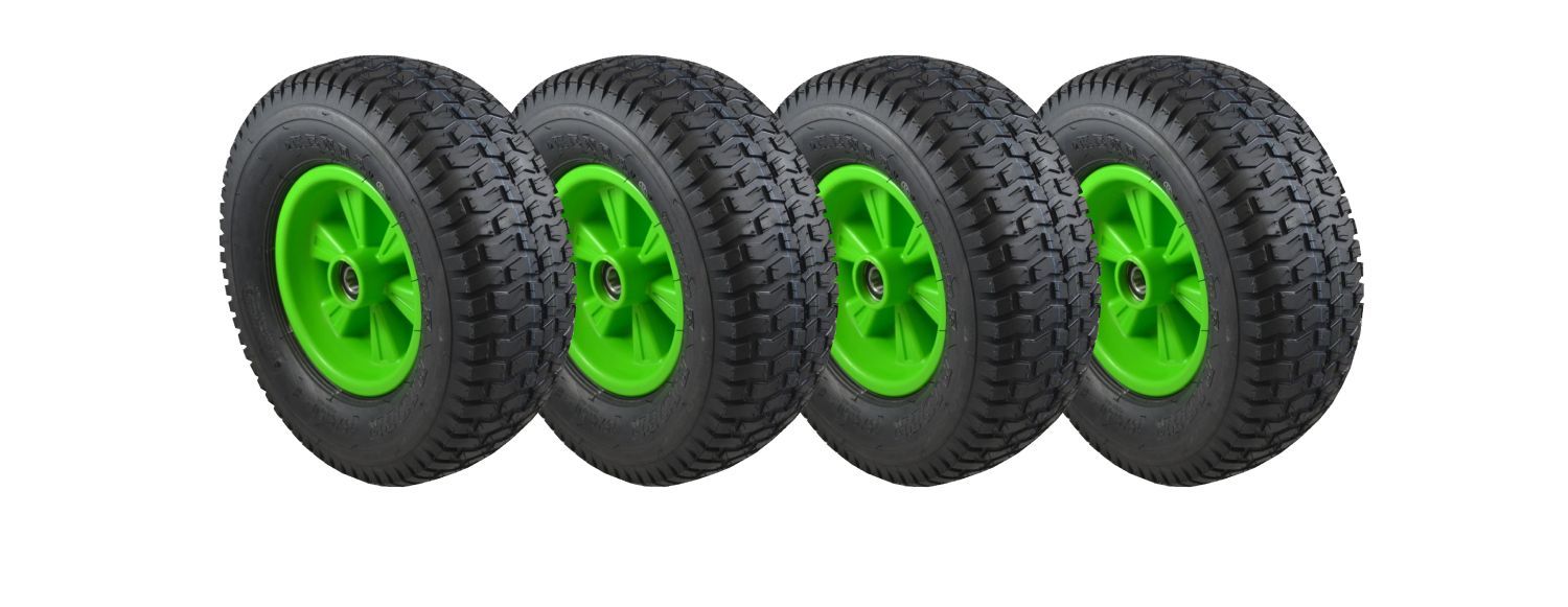 Dino-Cars set of complete wheels off-road wide (rim green) 4 pieces