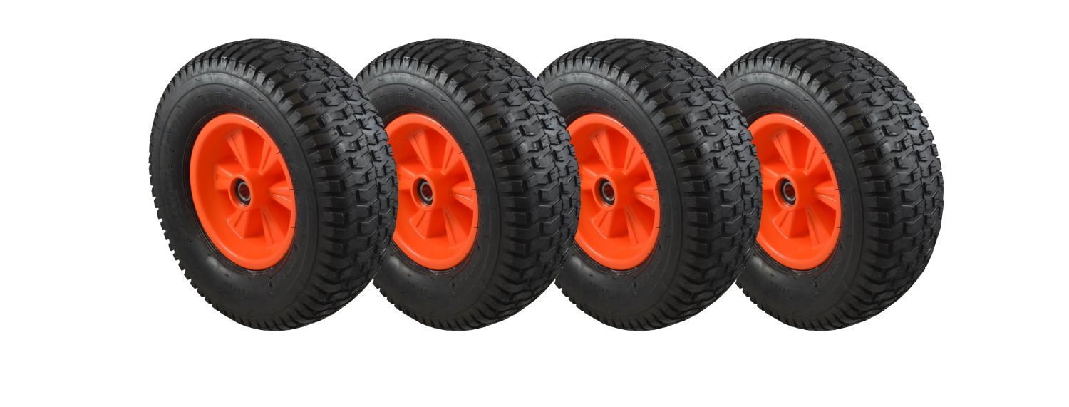 Dino-Cars set of complete wheels off-road wide (rim orange) 4 pieces