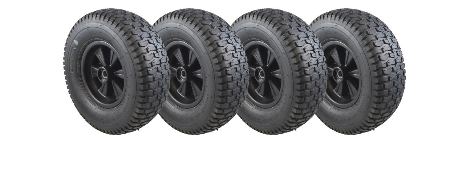 Jeu de roues complètes tout-terrain larges Dino-Cars (noir) 4 pièces