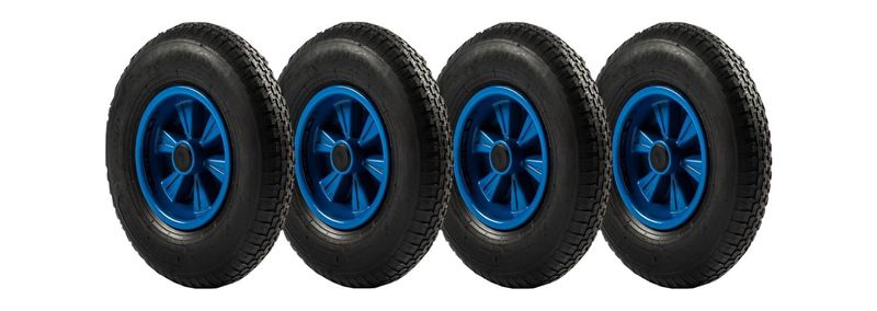 Dino-Cars set of complete wheels, smooth running profile, blue, 4 pieces