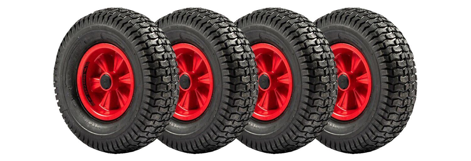 Dino-Cars Satz Komplettrad Offroad breit (Felge Rot) 4 Stk.