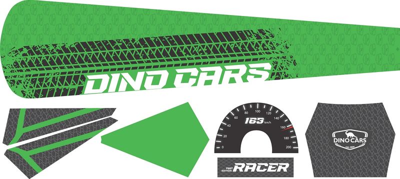 Dino-Cars Aufklebersatz Racer #Green