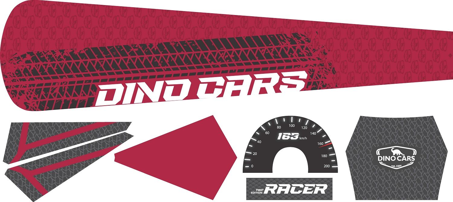 Dino-Cars Set di Adesivi Racer #Red
