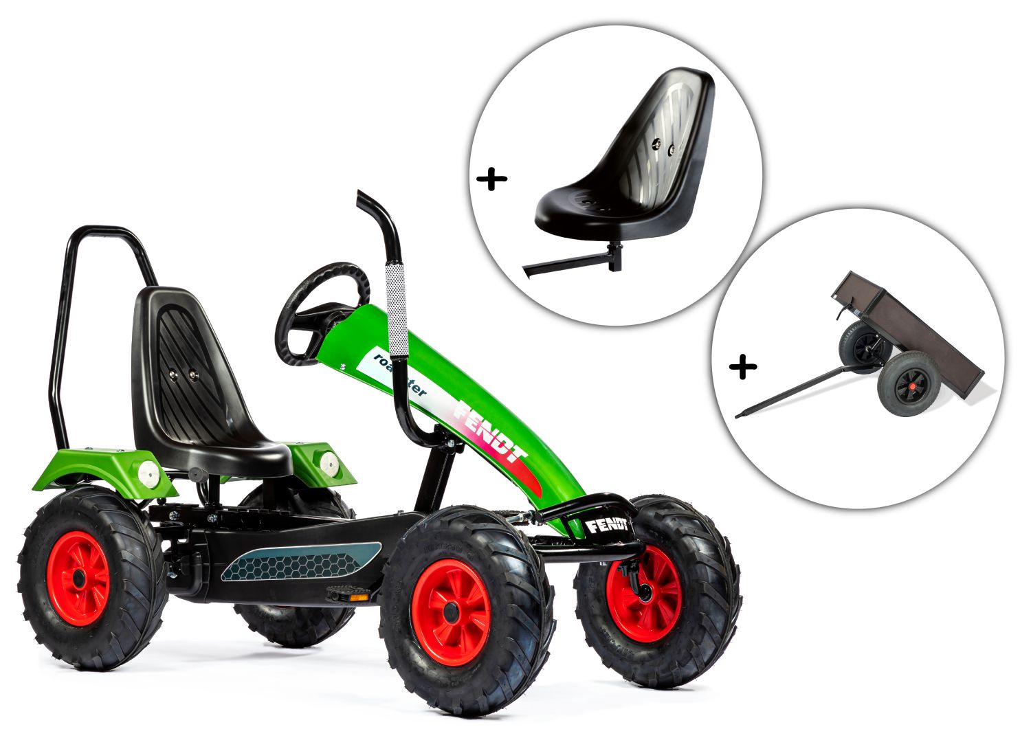 Dino-Cars Track BF1 Fendt compreso barra di sicurezza, sedile aggiuntivo e rimorchio ribaltabile Dino-Cars Track BF1 Fendt compreso barra di sicurezza, sedile aggiuntivo e rimorchio ribaltabile