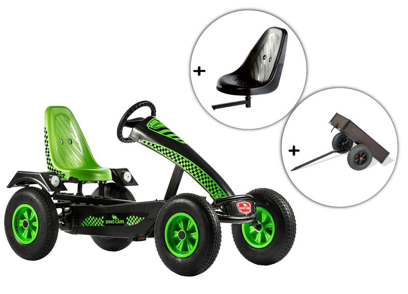 Dino-Cars Super Sport ZF (groen) inclusief extra zitplaats en kipperaanhanger Dino-Cars Super Sport ZF (groen) inclusief extra zitplaats en kipperaanhanger