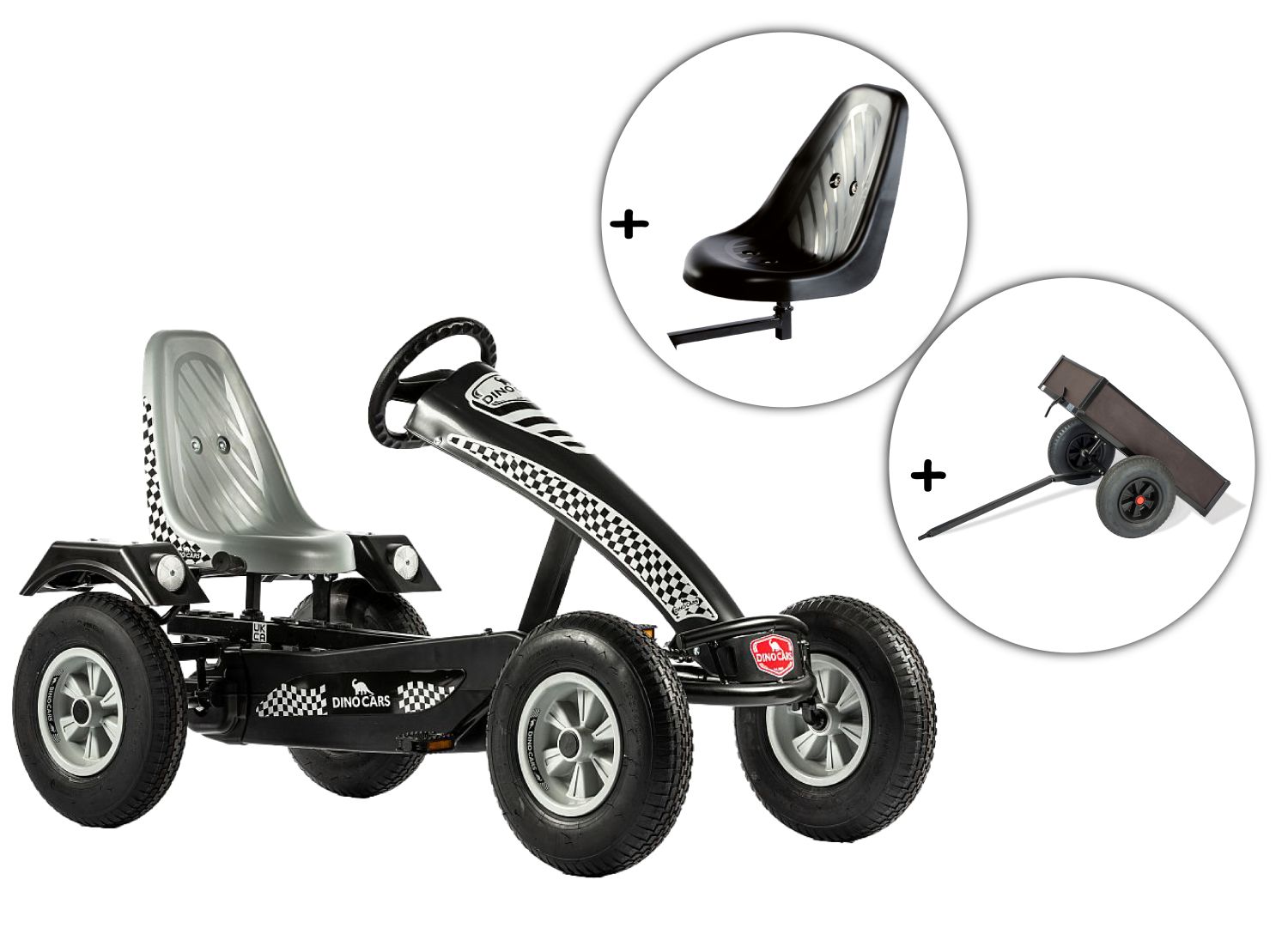 Dino-Cars Super Sport BF1 (Gris) incluye asiento adicional y remolque basculante Dino-Cars Super Sport BF1 (Gris) incluye asiento adicional y remolque basculante