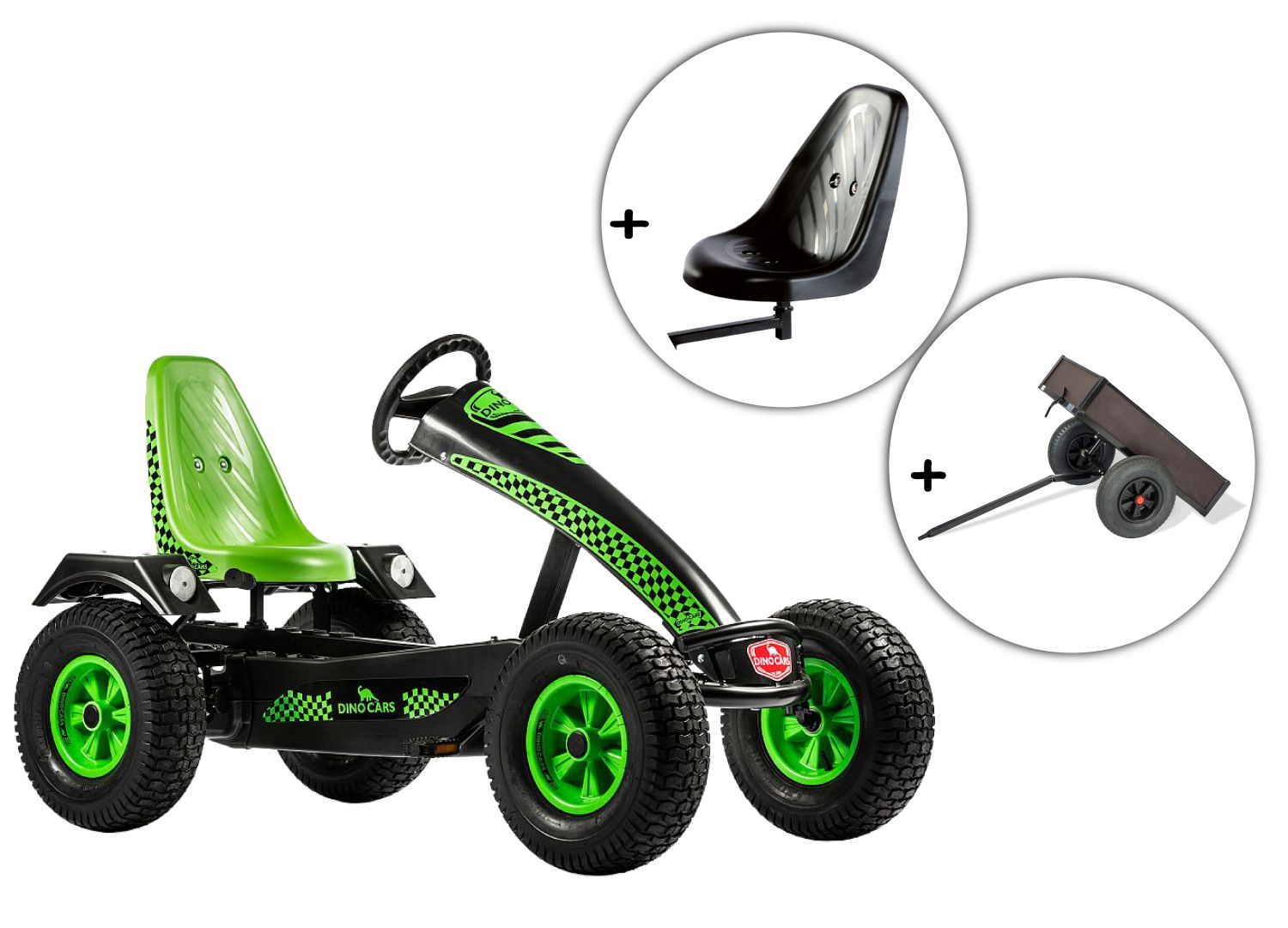 Dino-Cars Camaro BF3 (Zielony) z dodatkowym siedzeniem i przyczepą wywrotką Dino-Cars Camaro BF3 (Zielony) z dodatkowym siedzeniem i przyczepą wywrotką