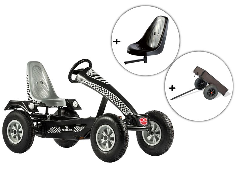 Dino-Cars Super Sport BF3 (grijs) inclusief extra zitplaats en kipperaanhanger Dino-Cars Super Sport BF3 (grijs) inclusief extra zitplaats en kipperaanhanger