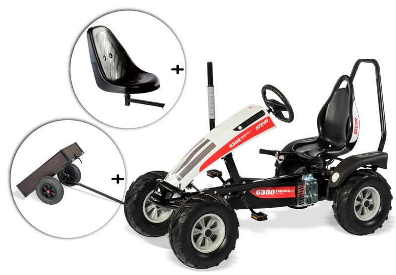 Dino-Cars Track BF3 Steyr inclusief rolbeugel, extra zitplaats en kipperaanhanger Dino-Cars Track BF3 Steyr inclusief rolbeugel, extra zitplaats en kipperaanhanger