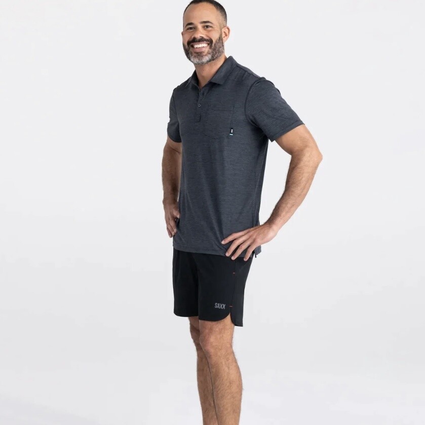 Saxx Droptemp Polo Charcoal, Size: M