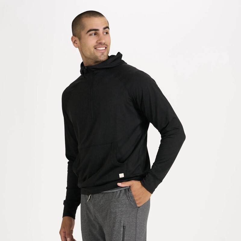 Vuori Ponto Performance 1/2 Zip Hoodie Heather Black