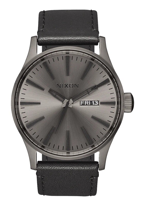 Nixon Sentry Leather Gunmetal