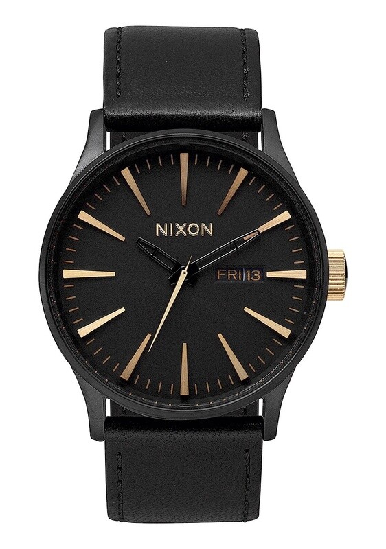 Nixon Sentry Leather Matte Black Gold