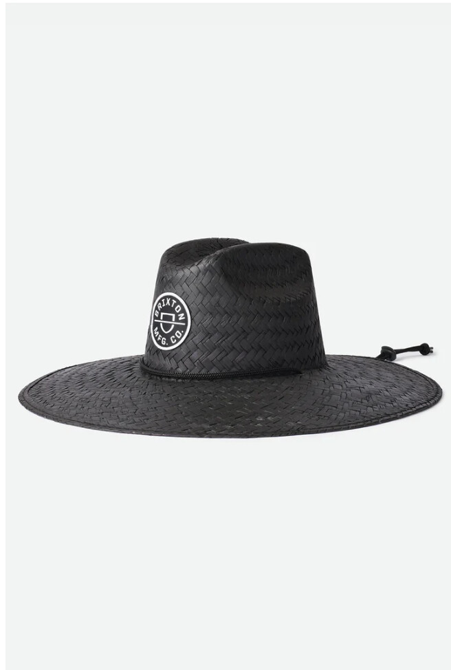 Brixton Crest Black Straw Sun Hat