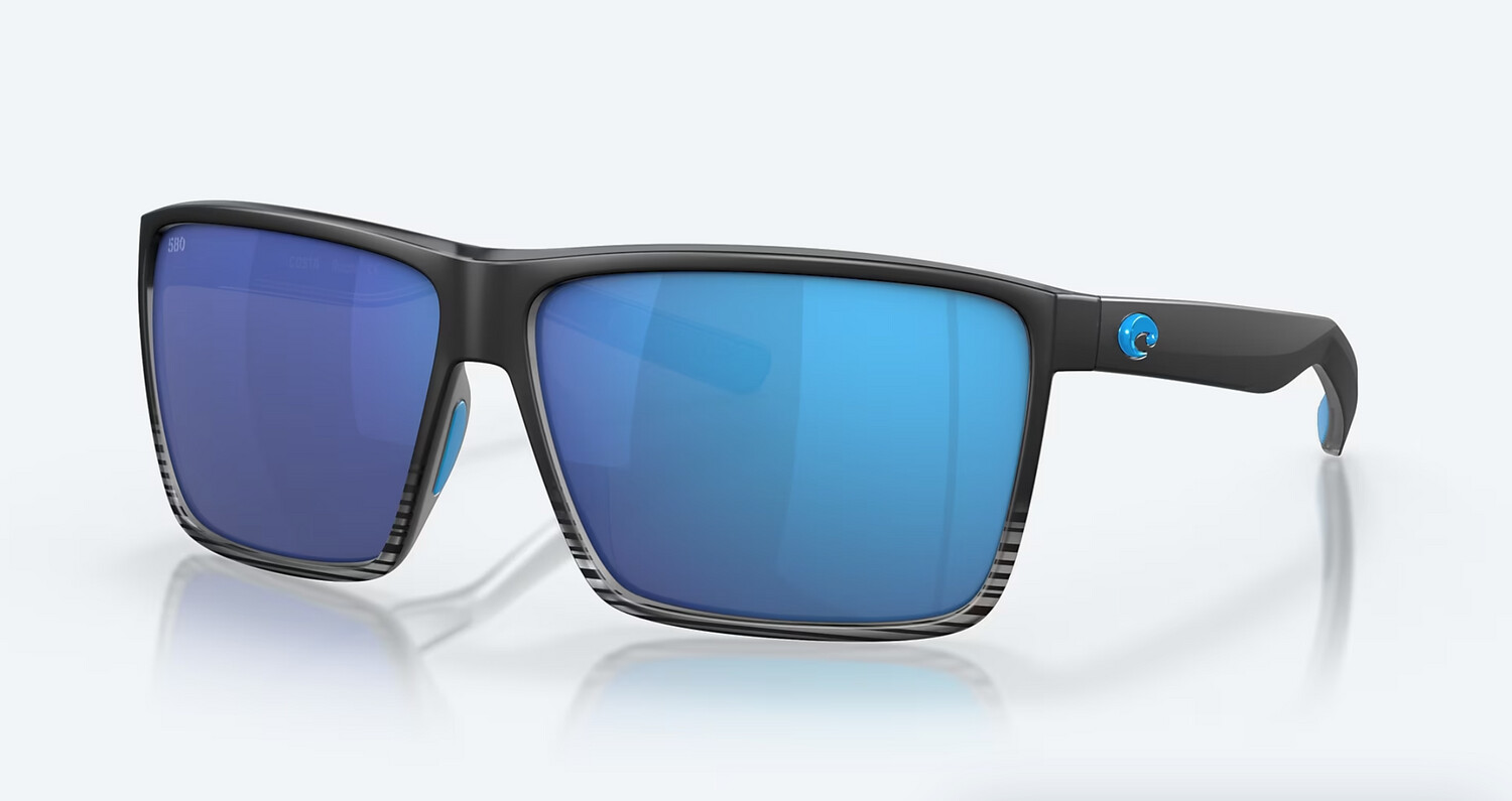Costa Rincon Matte Smoke Crystal Fade Blue Mirror Polarized Glass