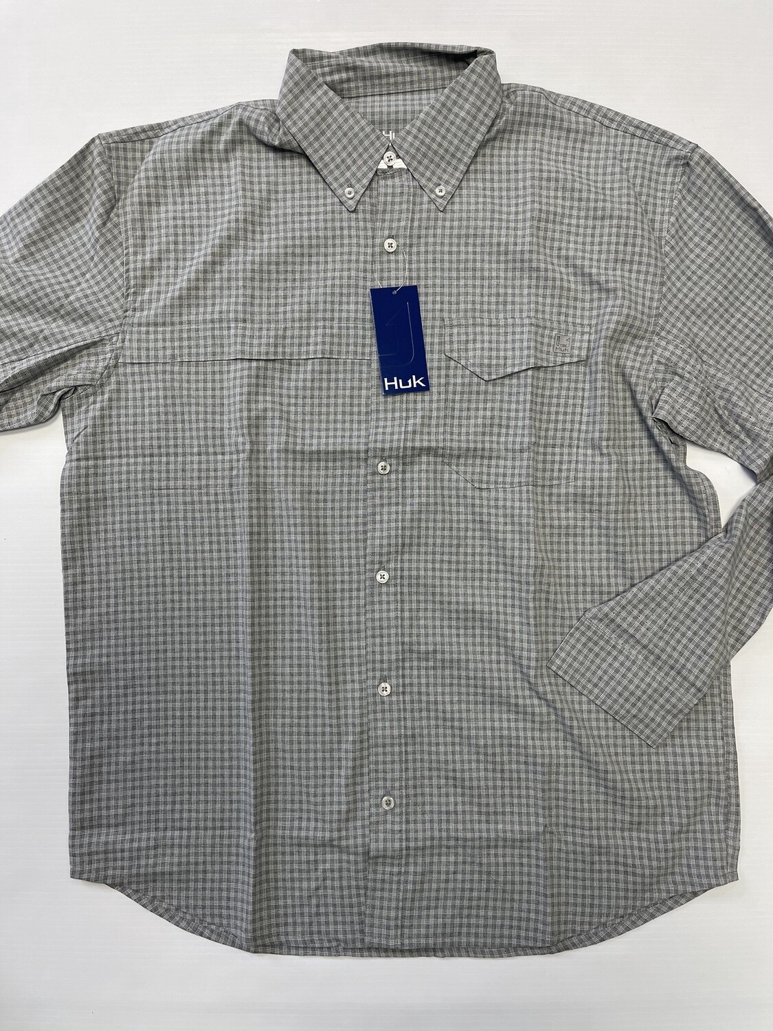 Huk Tide Point BreakLS Minicheck Gray